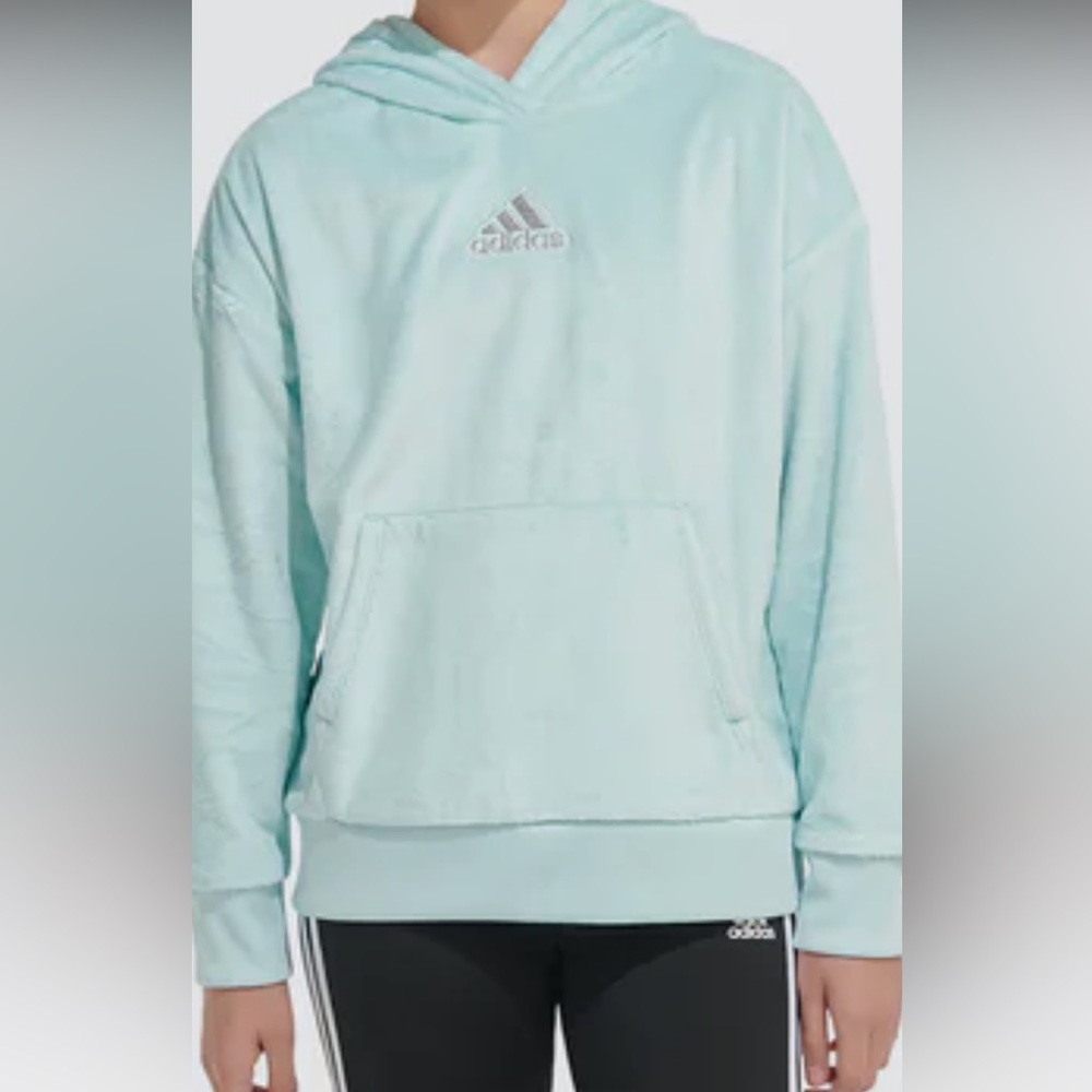 Adidas Cozy Fleece Hooded Sweatshirt - Girls Size M